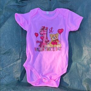 Pink Valentine's Day Baby Onesie